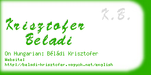 krisztofer beladi business card